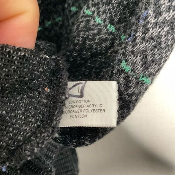 St. Croix Sweater Men’s Large 1/4 Zip Black Green Plaid Pullover Menscorp‎ USA - Picture 8 of 10